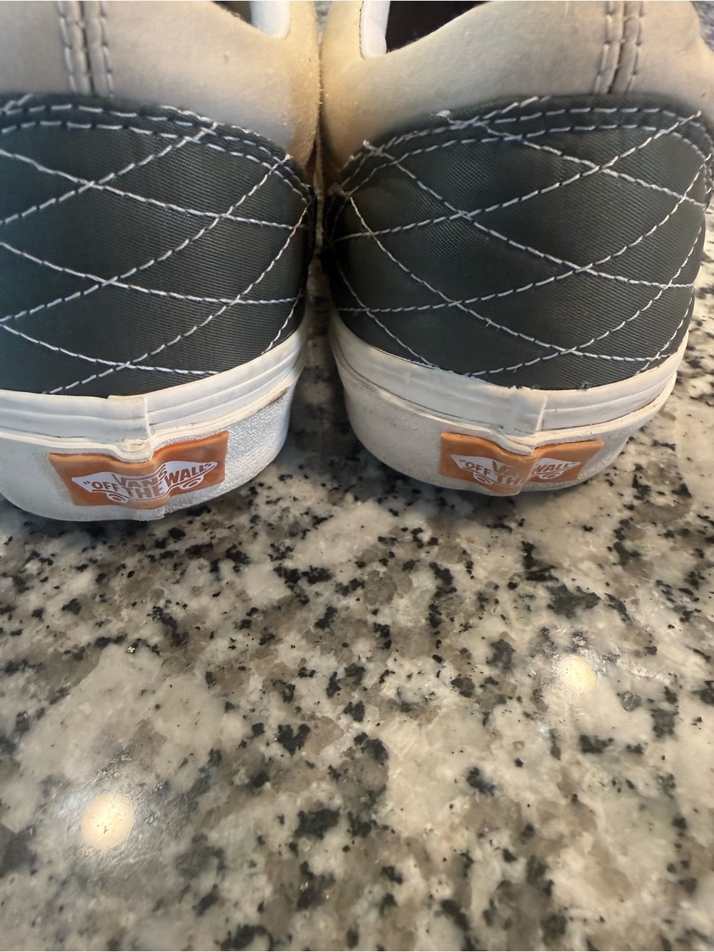 Unisex Vans Brown Checkerboard Sneakers with Tan Stripe - Picture 3 of 10